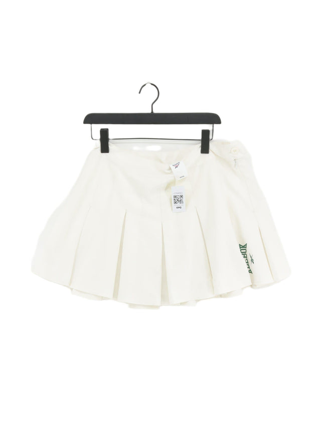 Reebok Women's Mini Skirt L White 100% Polyester