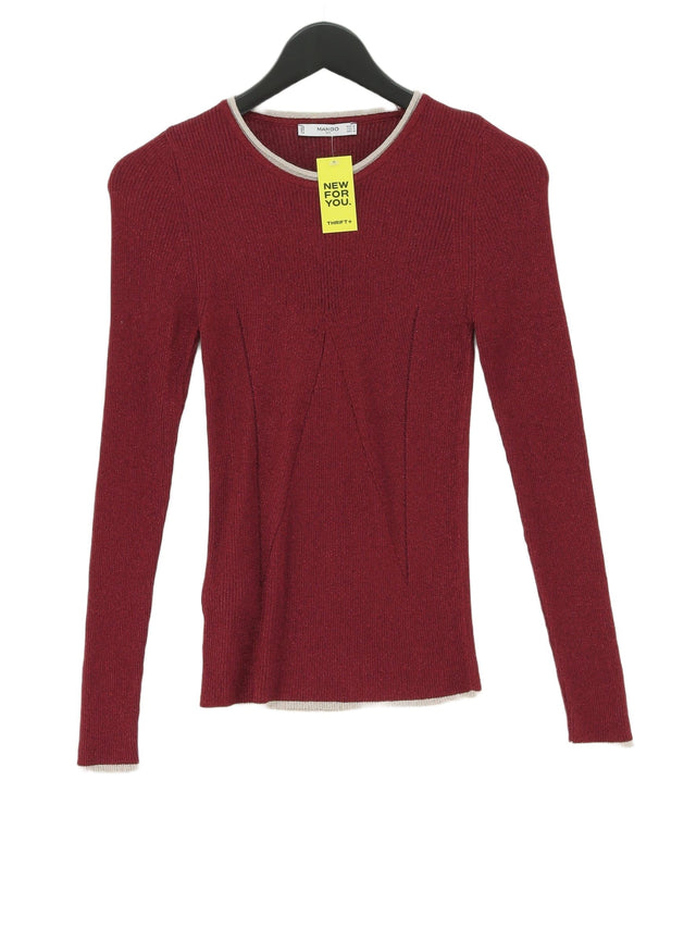 Mango Women's Top M Red Viscose with Polyester