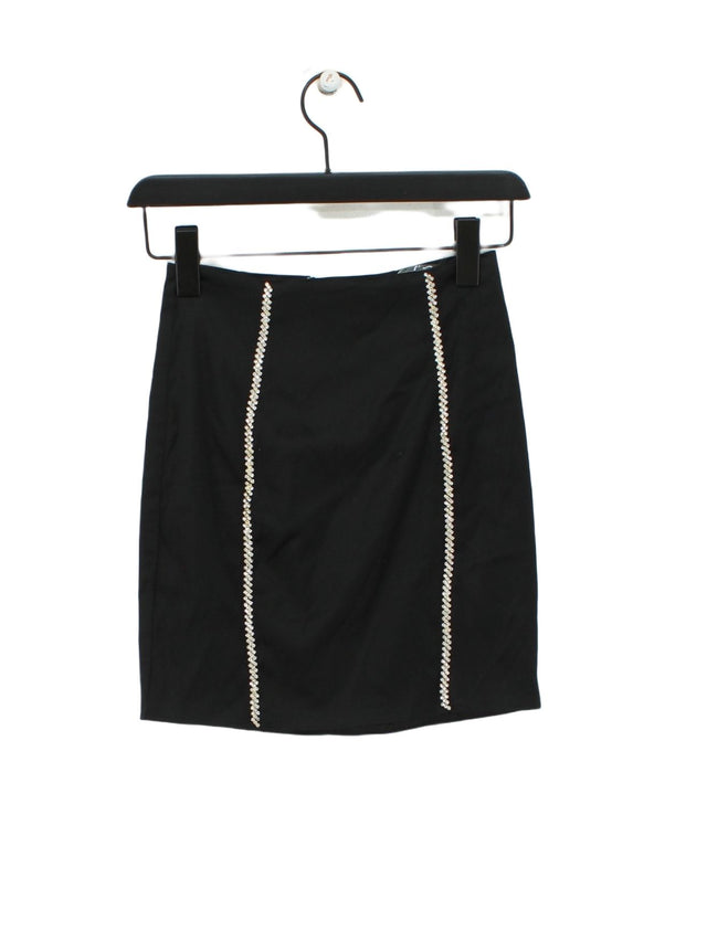 Oh Polly Women's Mini Skirt UK 8 Black Nylon with Polyester, Spandex