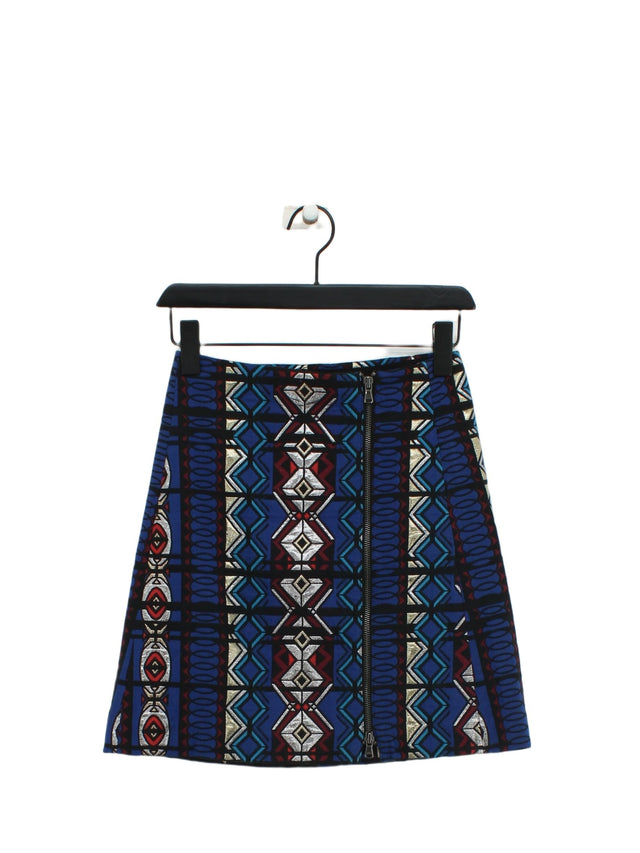 J. Crew Women's Midi Skirt W 26 in Blue Cotton with Polyester