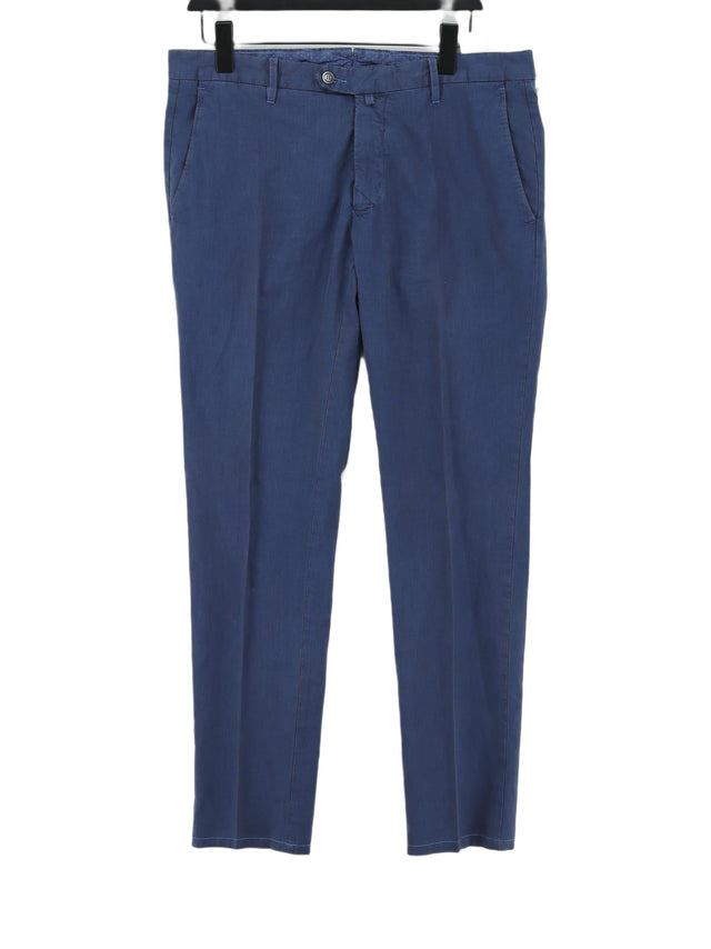 Aquascutum Men's Trousers W 36 in Blue Cotton with Elastane