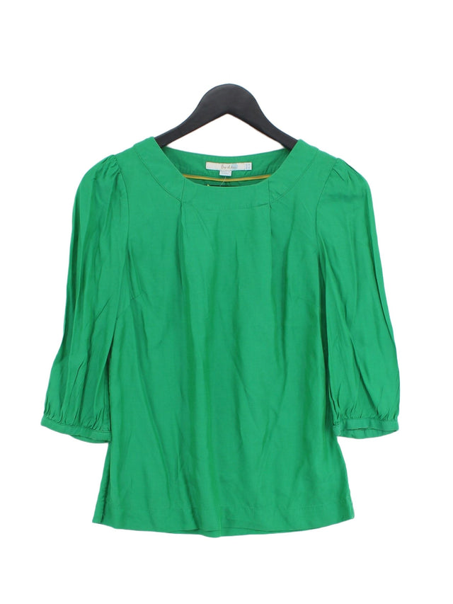Boden Women's Blouse UK 6 Green Viscose with Silk