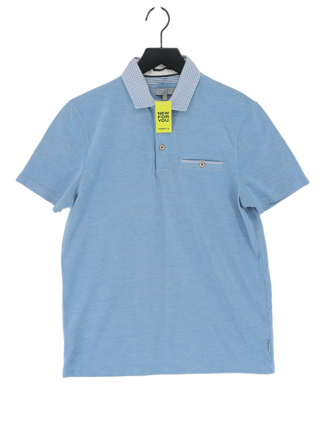 Ted Baker Men's Polo Chest: 37 in Blue Polyester with Lyocell Modal