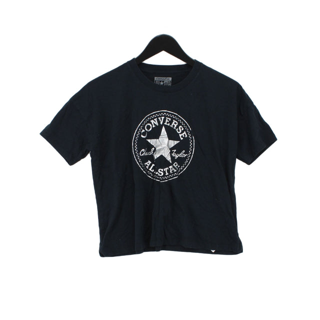 Converse Women's T-Shirt S Black 100% Cotton