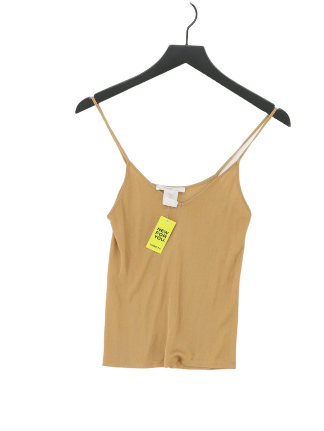 Vanessa Bruno Women's T-Shirt UK 8 Gold Viscose with Nylon, Polyamide, Rayon