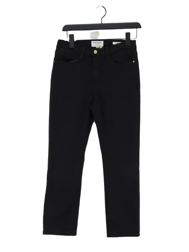 Frame Women's Trousers W 29 in Black Cotton with Elastane, Polyester