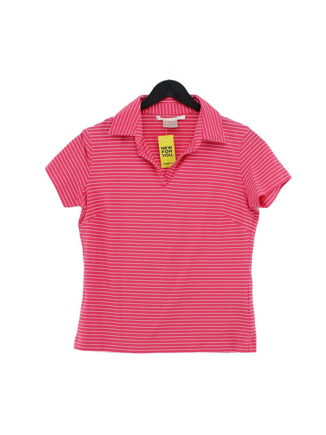 Nike Women's Polo S Pink Cotton with Elastane