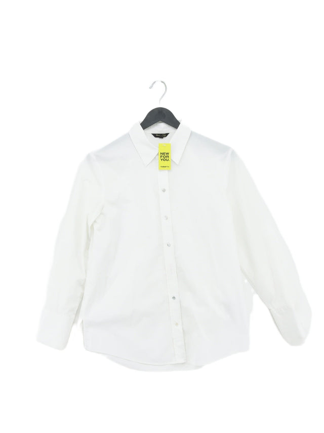 Massimo Dutti Women's Shirt UK 10 White 100% Cotton