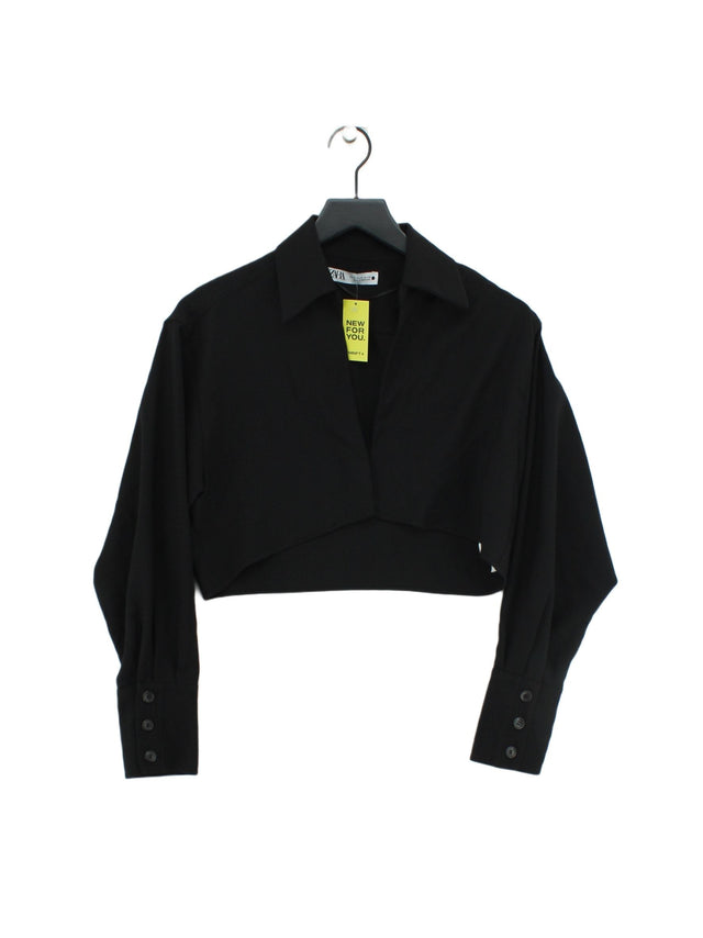 Zara Women's Shirt M Black Polyester with Elastane, Viscose, Wool