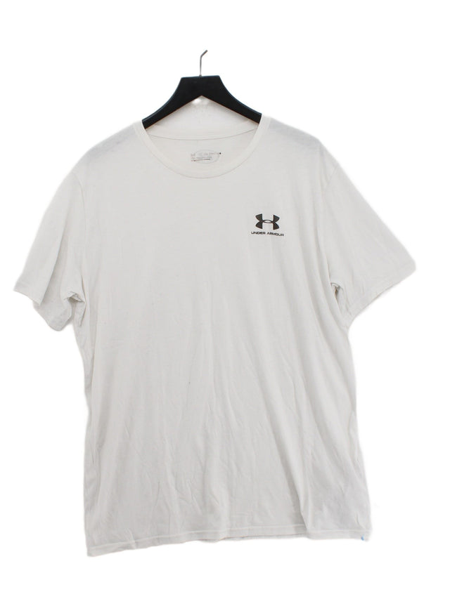 Under Armour Men's T-Shirt XXL White Cotton with Polyester