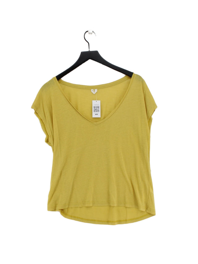 Arket Women's T-Shirt M Yellow Lyocell Modal with Cotton