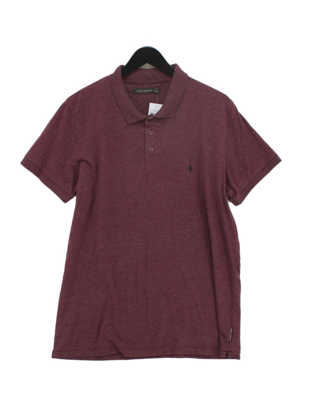 French Connection Men's Polo XXL Purple Cotton with Polyester