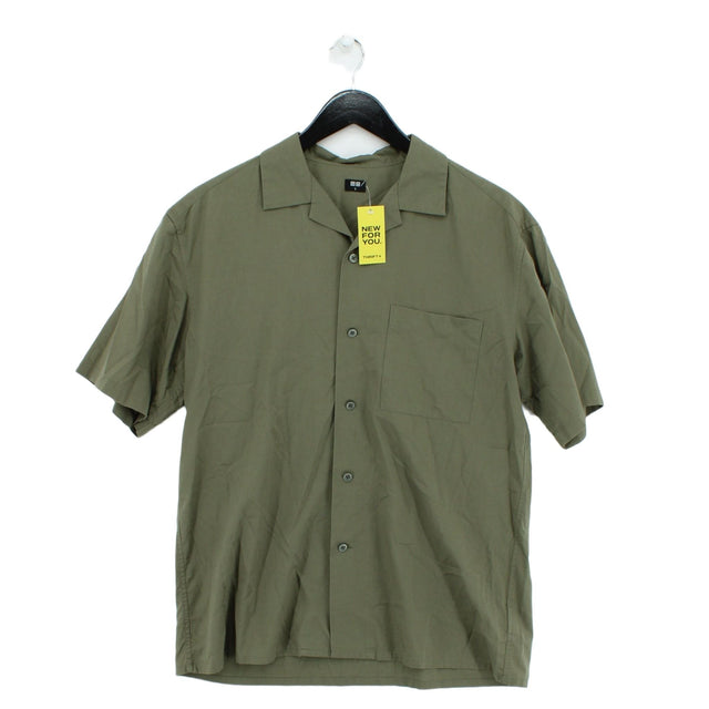 Uniqlo Men's Shirt S Green Lyocell Modal with Cotton