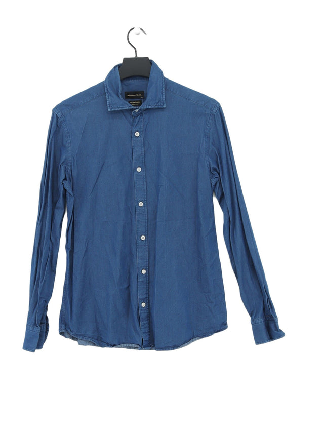 Massimo Dutti Men's Shirt M Blue 100% Other
