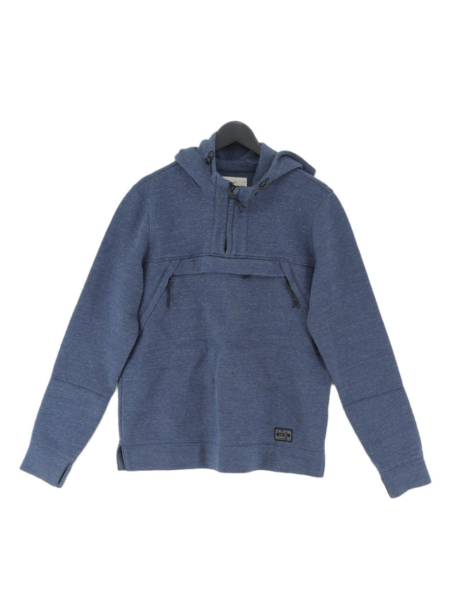 Hollister Men's Hoodie M Blue Cotton with Polyester