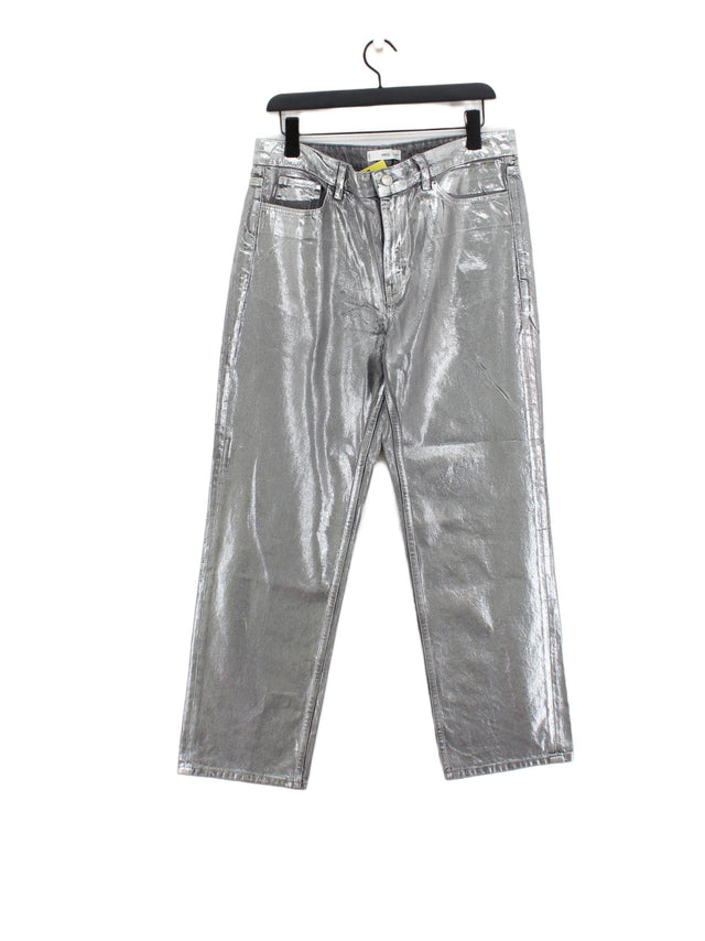 MNG Women's Jeans UK 14 Silver 100% Cotton