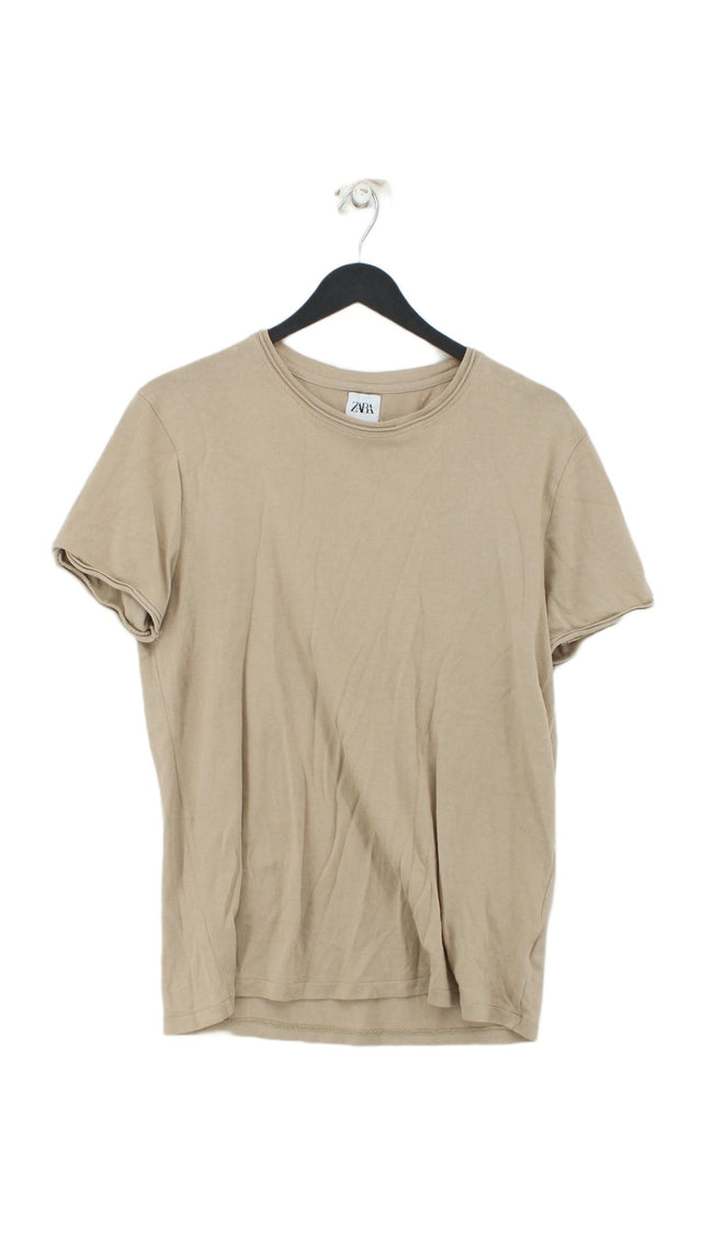 Zara Women's Top M Tan 100% Cotton