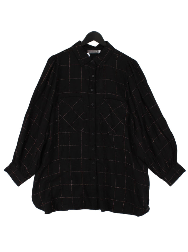 Mint Velvet Women's Shirt L Black Viscose with Lyocell Modal, Other, Polyester