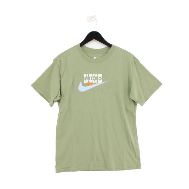 Nike Women's T-Shirt S Green 100% Cotton