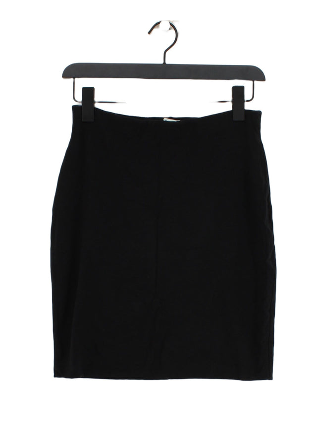 Whistles Women's Midi Skirt UK 12 Black Cotton with Elastane