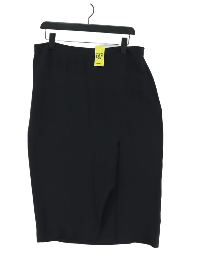 Kenneth Cole Women's Midi Skirt L Black 100% Silk