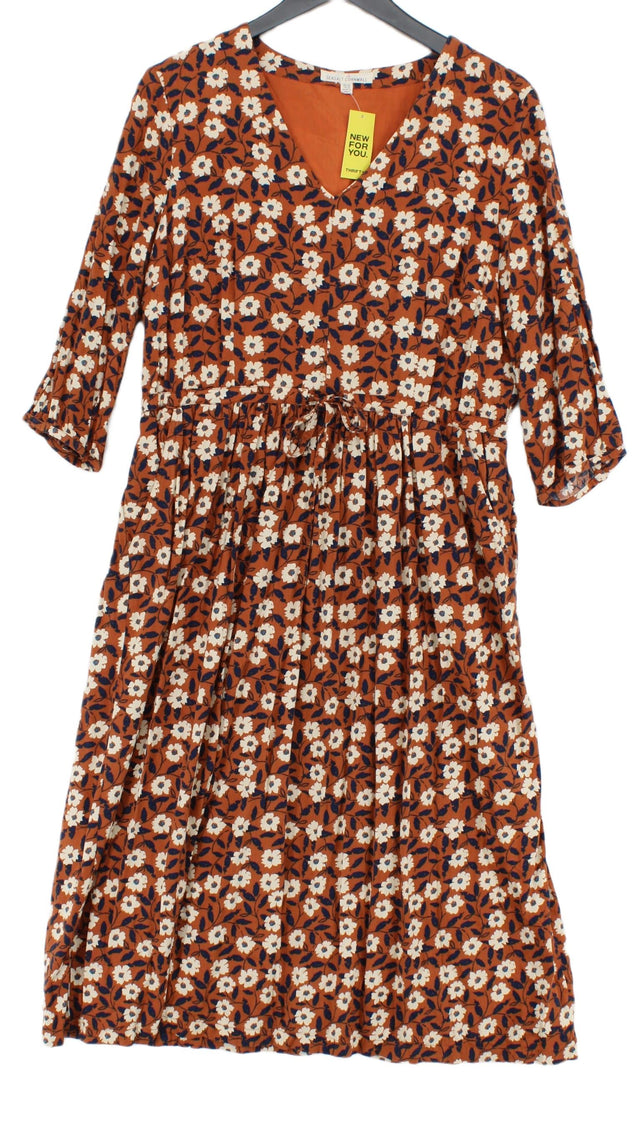Seasalt Women's Maxi Dress UK 16 Brown Cotton with Viscose