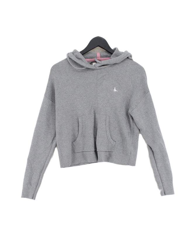 Jack Wills Women's Hoodie UK 6 Grey Viscose with Cotton, Polyamide