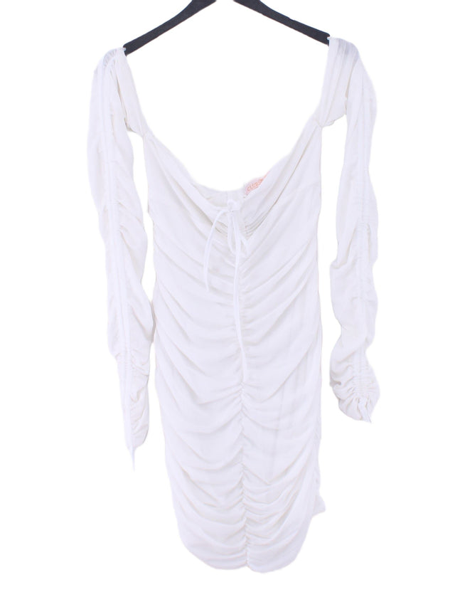 Club London Women's Midi Dress UK 10 White 100% Polyester