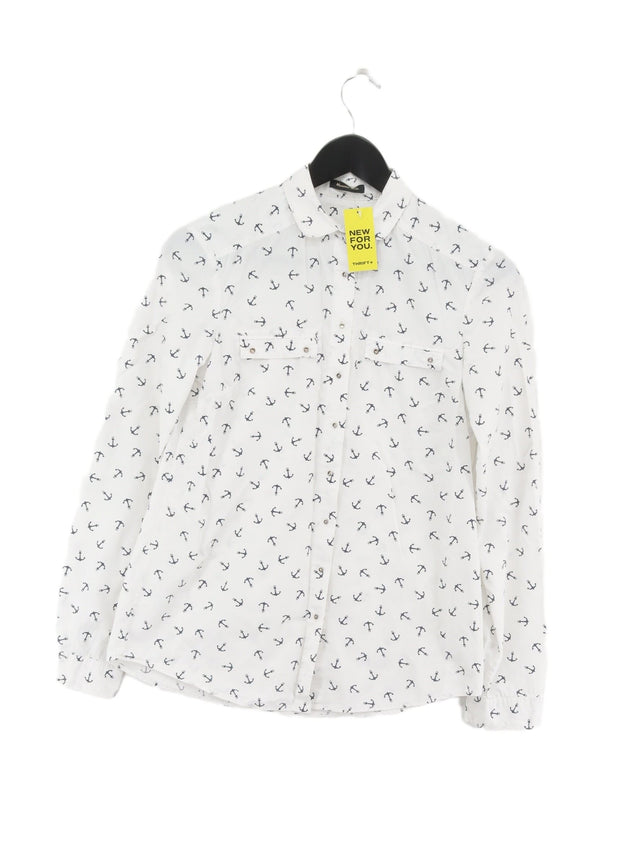 Massimo Dutti Women's Shirt S White 100% Cotton