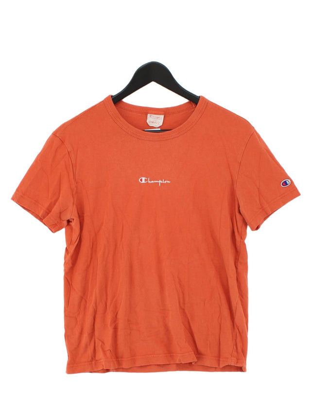 Champion Women's T-Shirt S Orange 100% Cotton