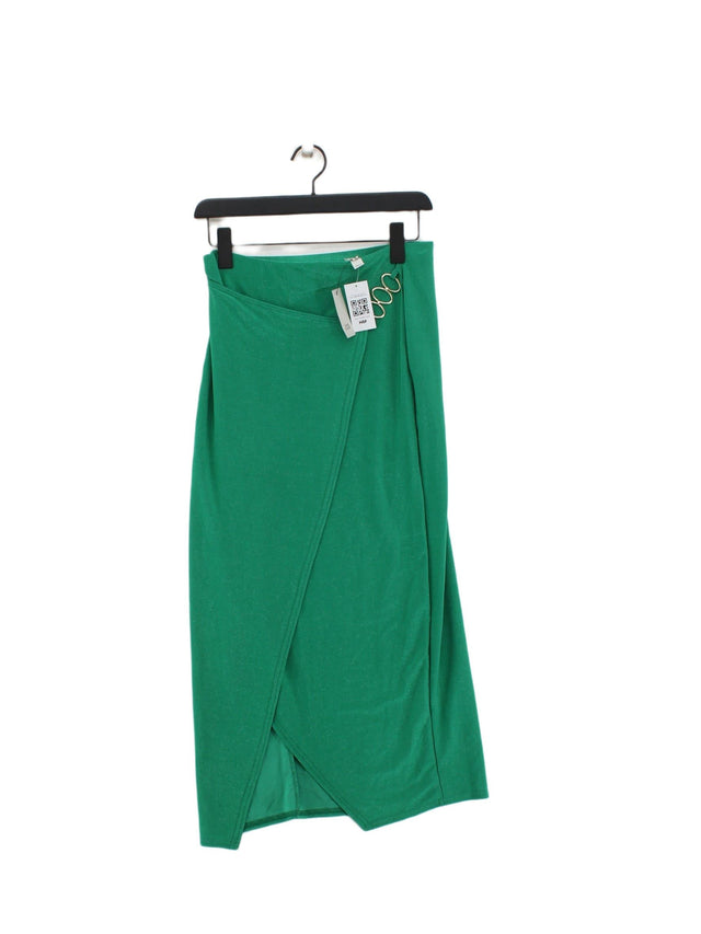 River Island Women's Maxi Skirt UK 14 Green Polyester with Elastane