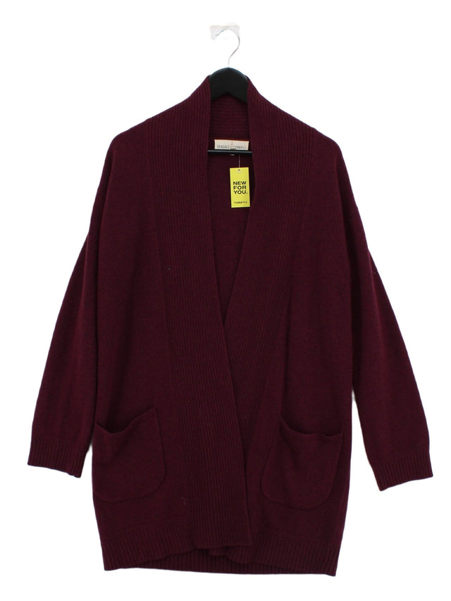 Seasalt Women's Cardigan UK 10 Purple Wool with Nylon