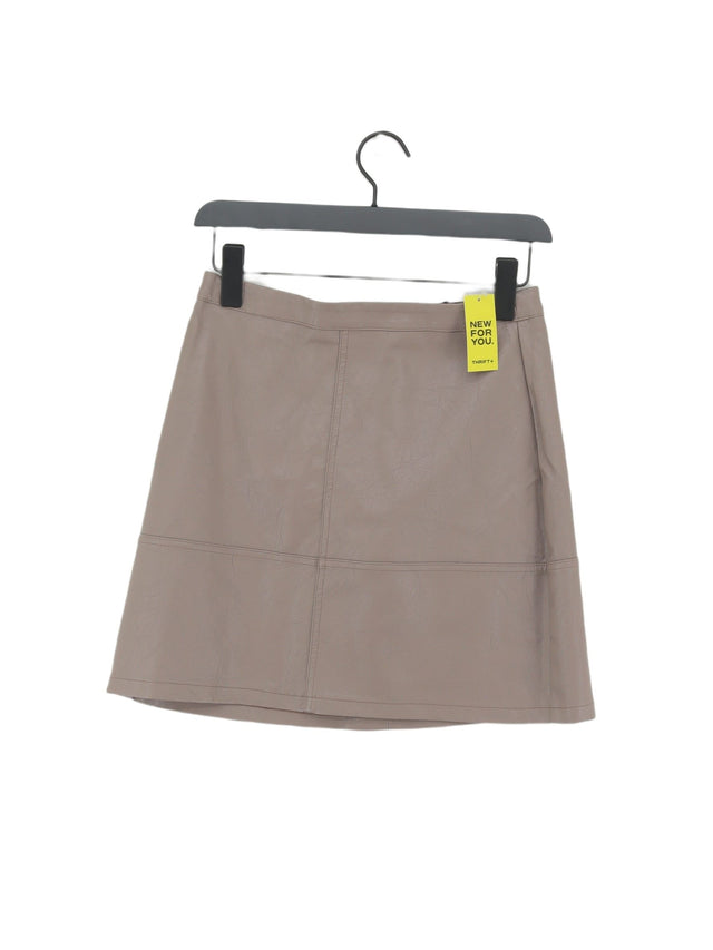 New Look Women's Mini Skirt UK 8 Brown Viscose with Other, Polyester