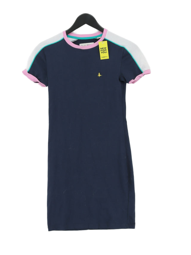 Jack Wills Women's Midi Dress UK 6 Blue Cotton with Elastane