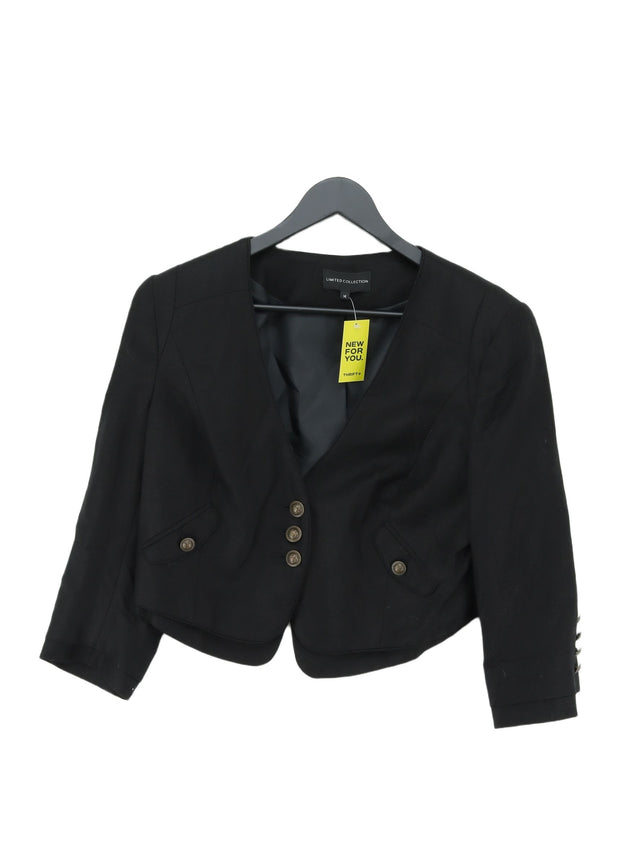 Limited Collection Women's Blazer UK 14 Black Linen with Viscose