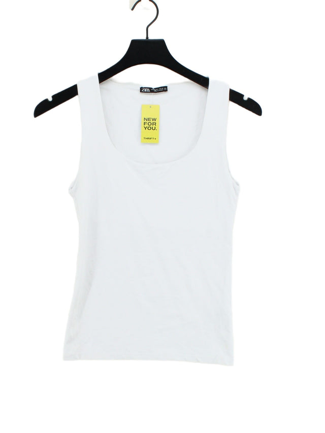 Zara Women's T-Shirt S White Polyamide with Elastane