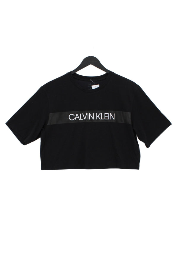 Calvin Klein Women's Top S Black Cotton with Polyester