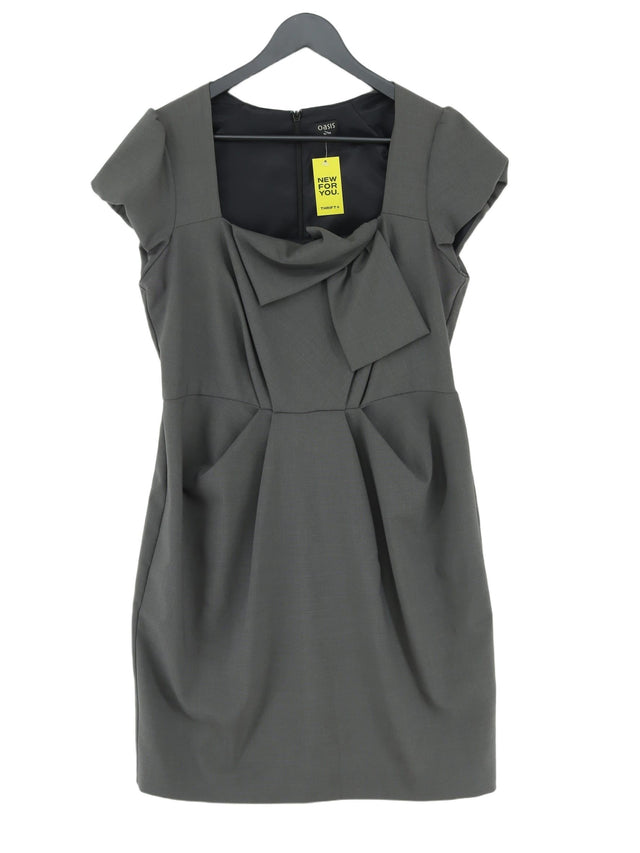 Oasis Women's Midi Dress UK 16 Grey Polyester with Elastane, Viscose