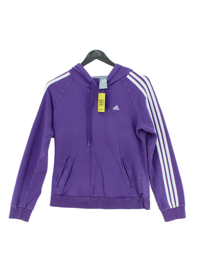 Adidas Women's Hoodie UK 12 Purple Cotton with Spandex