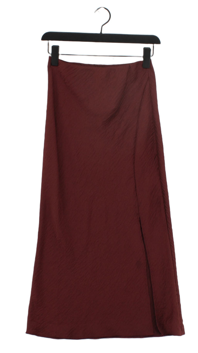 New Look Women's Midi Skirt UK 10 Brown 100% Polyester