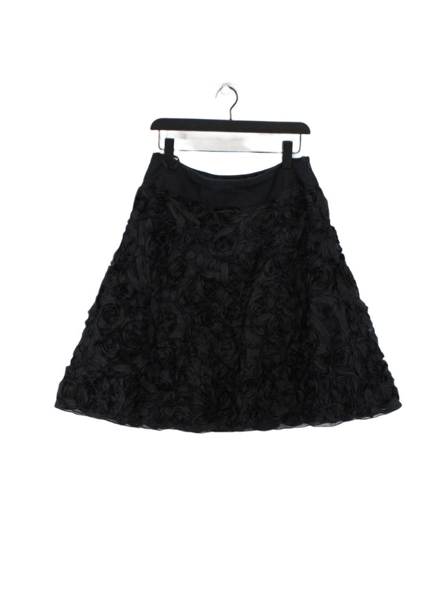 Coast Women's Midi Skirt UK 12 Black Silk with Other, Polyester