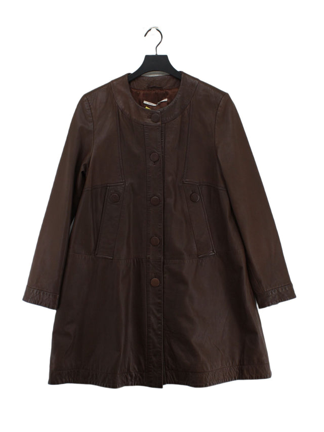 Truly By Part Two Women's Coat UK 12 Brown Leather with Polyester