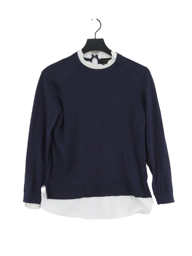 Ted Bak Women's Jumper M Blue Polyester with Viscose