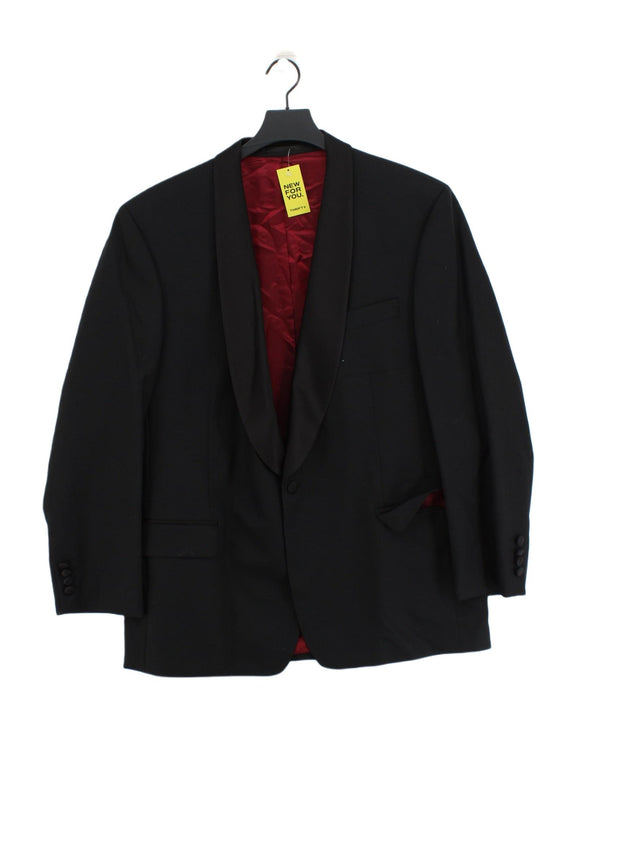 Fellini Men's Blazer Chest: 44 in Black Wool with Polyester