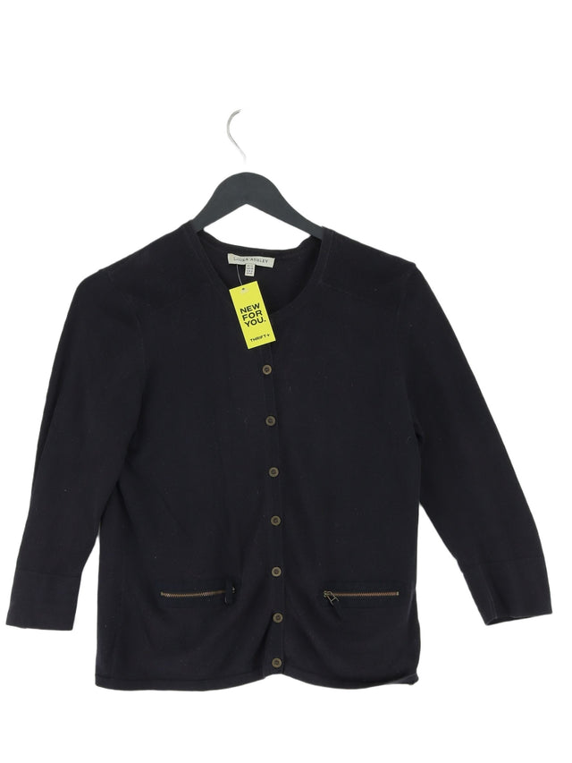 Laura Ashley Women's Cardigan UK 12 Black 100% Cotton