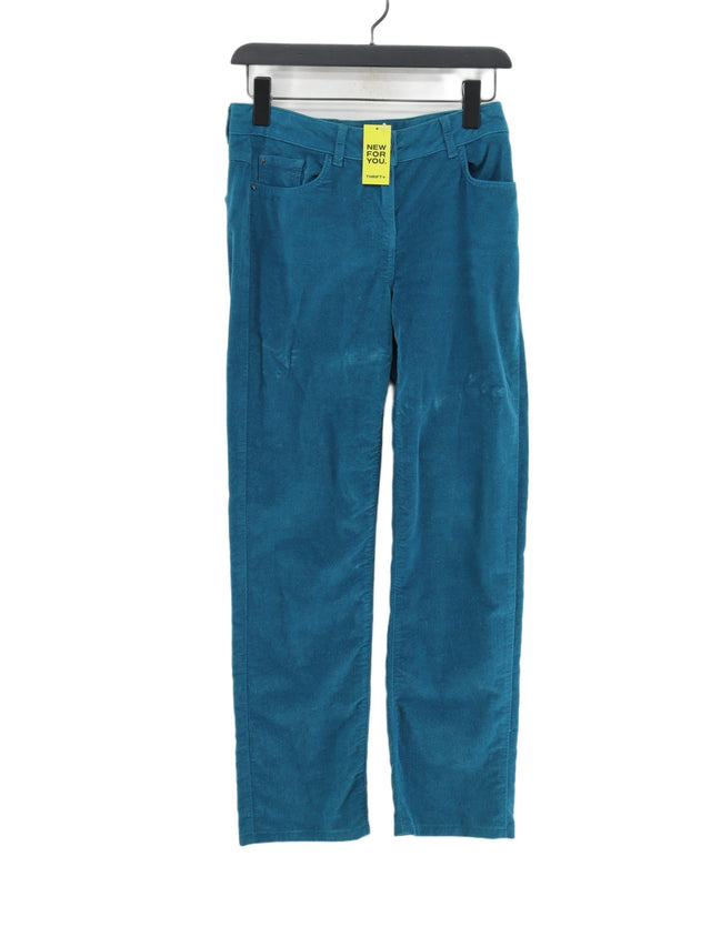 Laura Ashley Women's Suit Trousers UK 10 Blue Cotton with Elastane