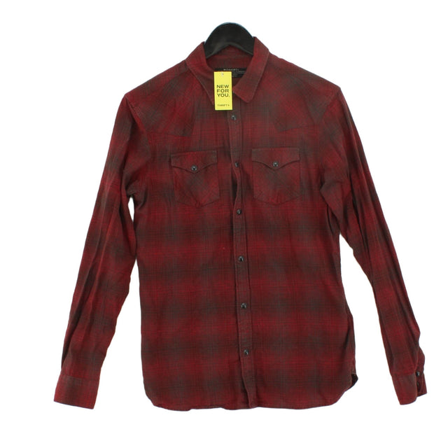 AllSaints Men's Shirt XS Red 100% Cotton