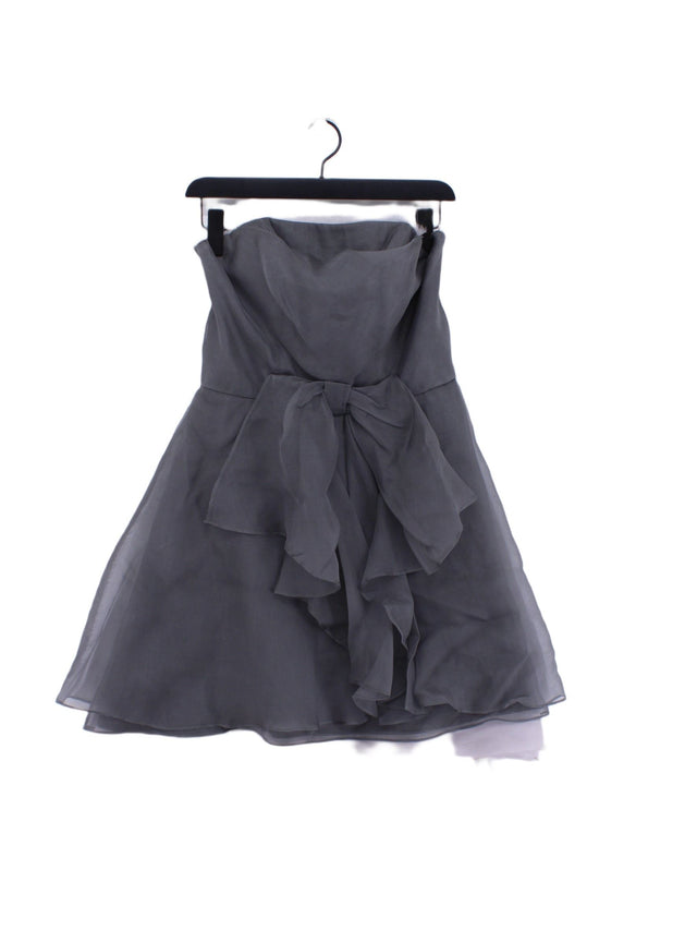 ABS By Allen Schwartz Women's Midi Dress UK 12 Grey Silk with Polyester