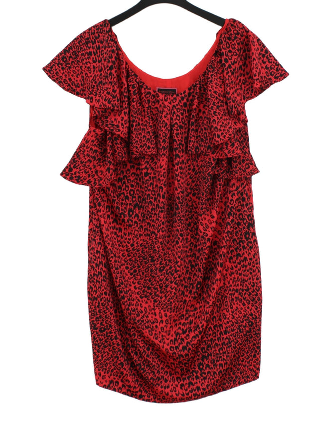 Butterfly Women's Midi Dress UK 16 Red 100% Polyester