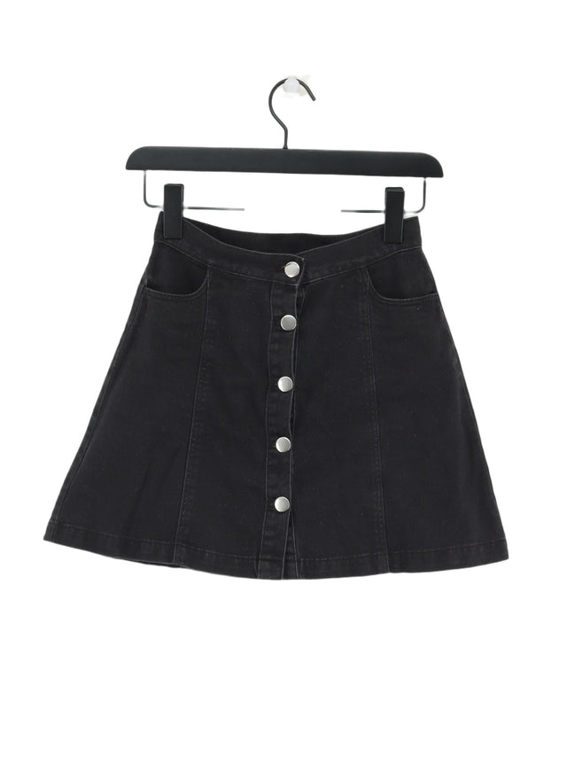 Monki Women's Mini Skirt UK 6 Black Cotton with Polyester